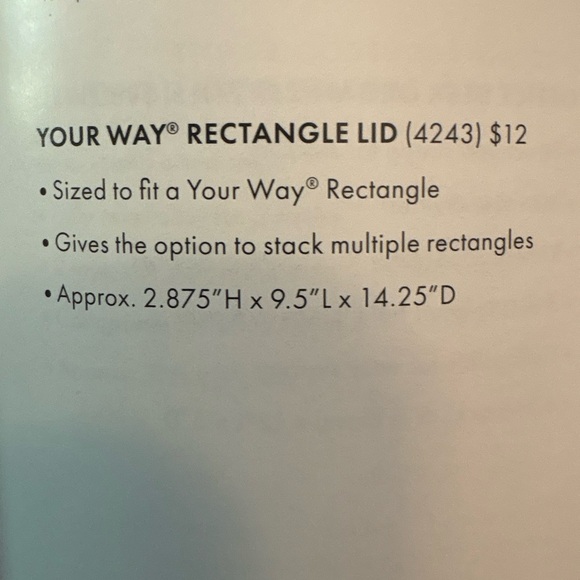 thirty one gifts “your way” rectangle plus lid - Picture 8 of 8